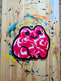 Frog Print on Wood - Pink Pool
