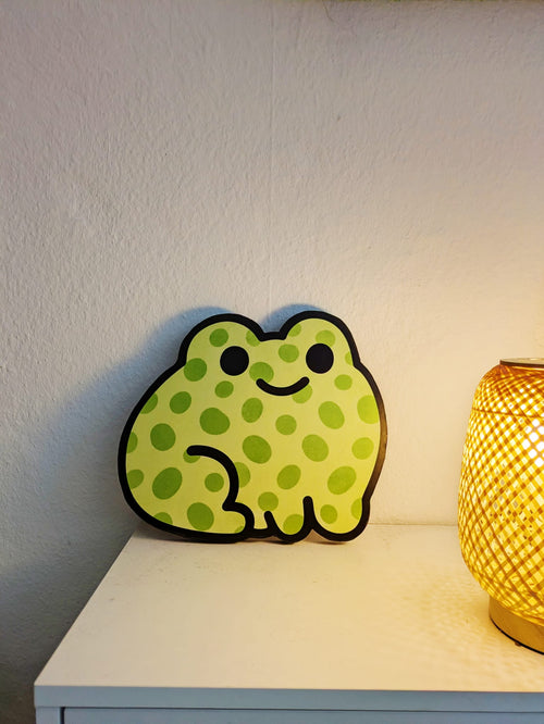 Frog Print on Wood - Classic Dots